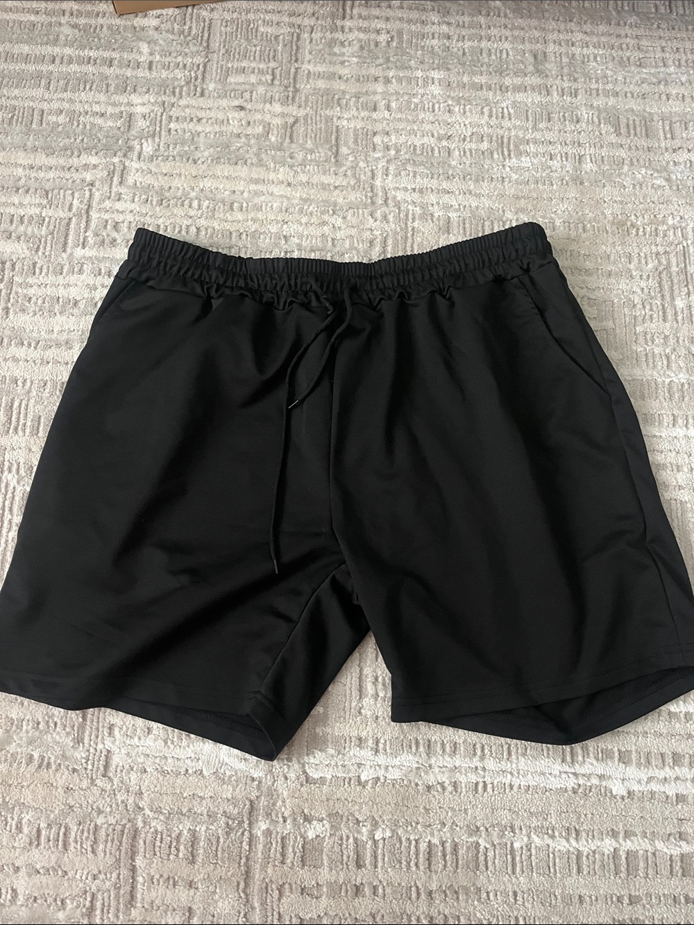 Men's Black Athletic Drawstring Shorts